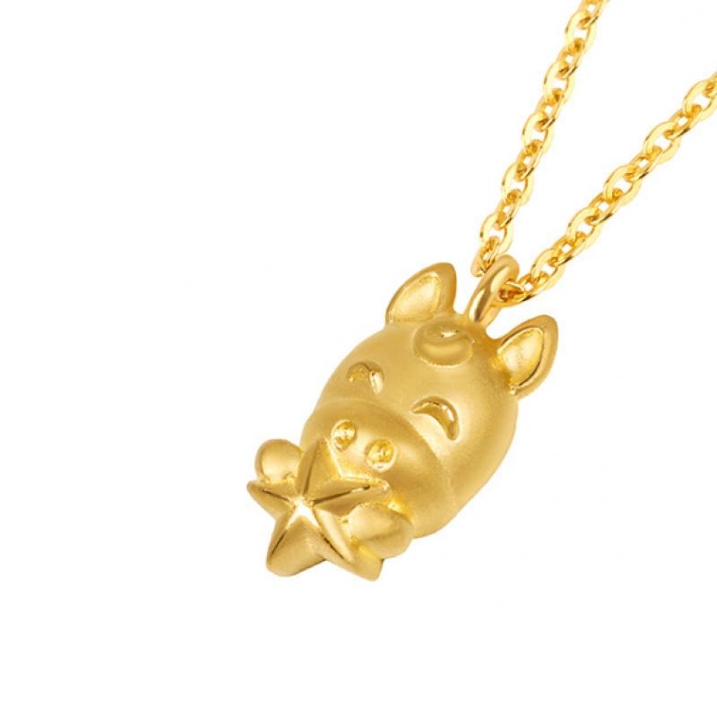 Porti 24k Gold 1.875g Horse Zodiac Special Stone Necklace