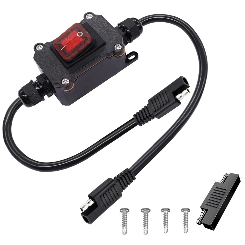 Cable Connector Direct Plug -24V Power Switch IP67 Waterproof 14AWG-16 Inch SAE To