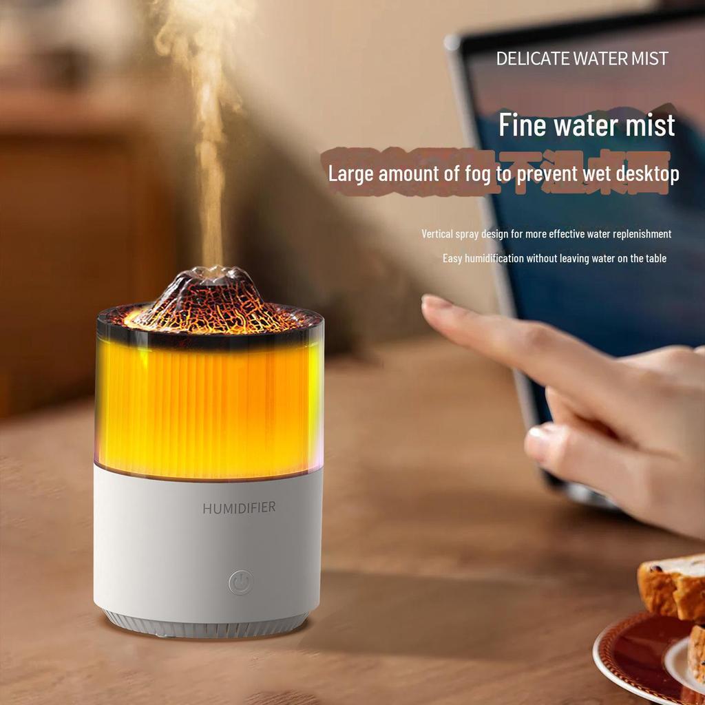 Volcano Humidifier: Colorful Night Light Aromatherapy for Desktop & Bedroom