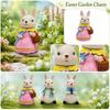 Easter Bunny Figurine Resin Statue for Outdoor Garden Patio Decoration Creative Yard