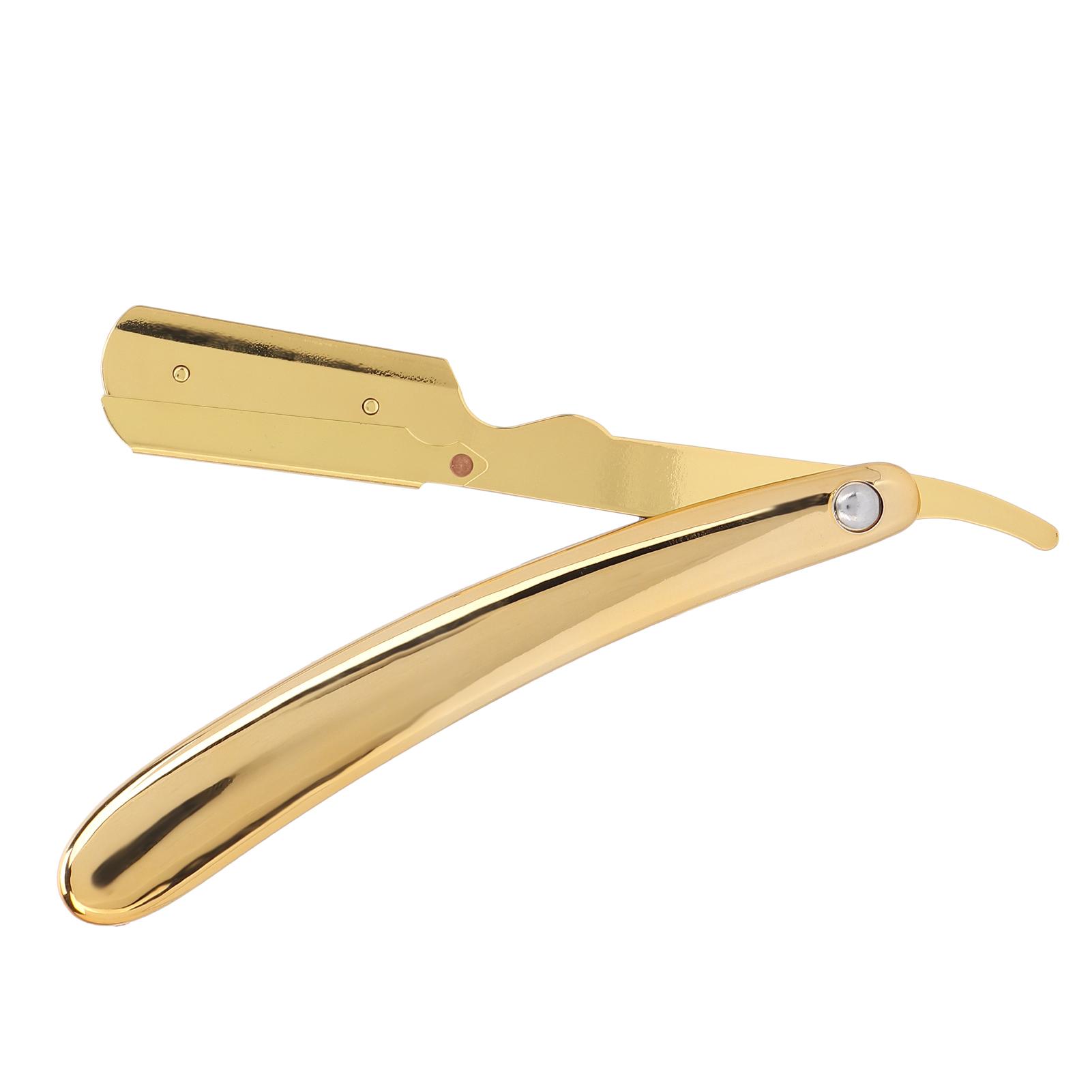 

Мужская складная бритва с посеребренной ручкой, профессиональная бритва с прямым лезвием для парикмахерской (Без