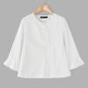 ZANZEA Women Casual Round Neck Solid Color Loose 3/4 Sleeve Blouse