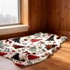 Plaid Christmas Tree Bow Flannel Throw Blanket, Xmas Tree Ornament Print Soft Warm Blanket for Sofa Bed Winter Holiday Home Decor Gift