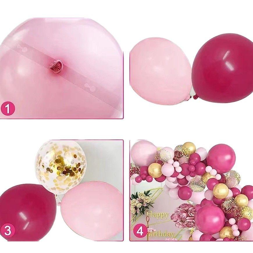 Rose Balloon Chain Set Garland Arch Balloon Metal Gold Balloon Birthday Wedding Party Decoration