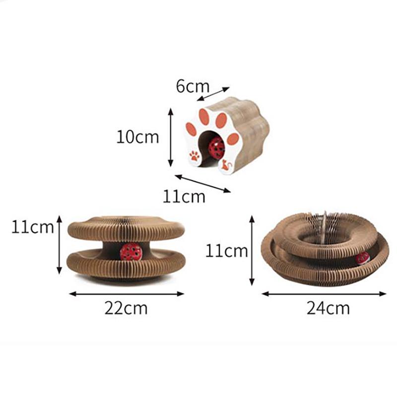 Cat Toy Magic Cat Scratch Organ Board with Ball Cat Grinding Claw Cat Climbing Frame Kitten Round Corrugated Cat Scratching Toy