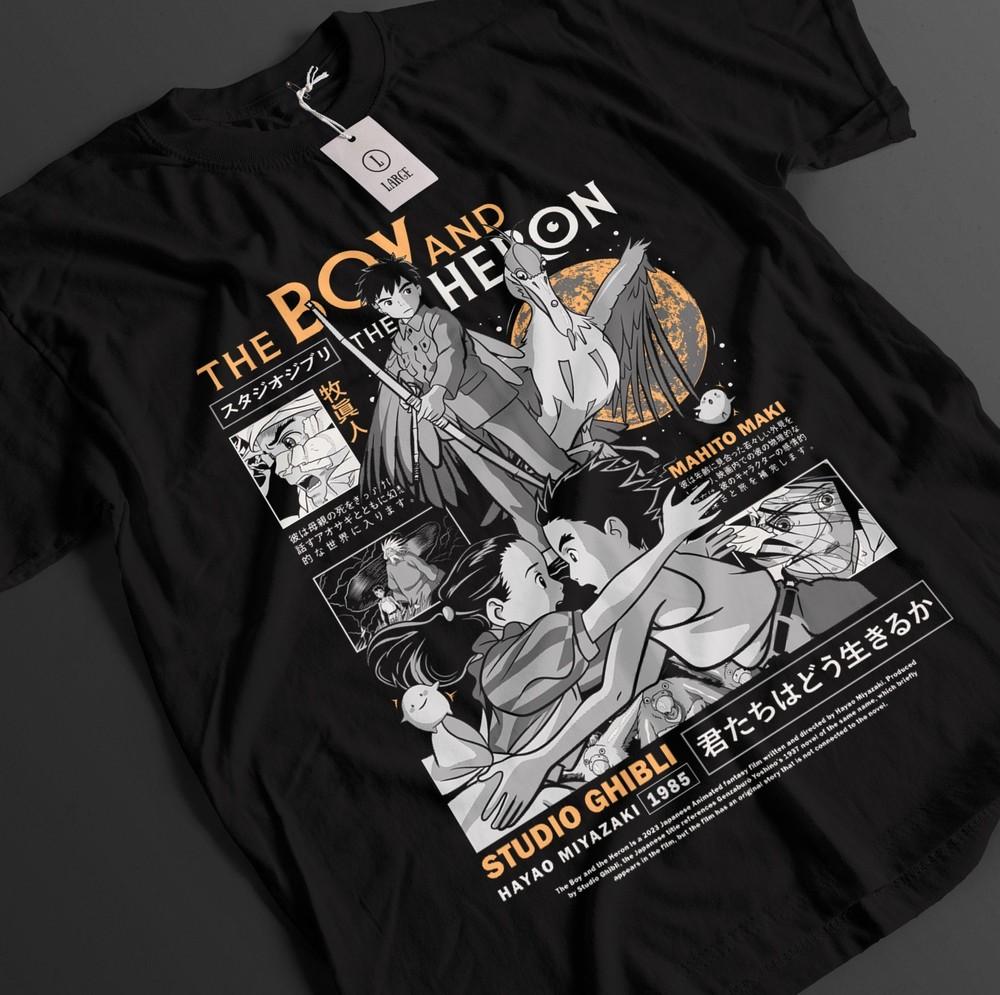 

The Boy And The Heron Shirt Mahito Tshirt Aosagi Top Natsuko Ghibli Anime Tee 3XL
