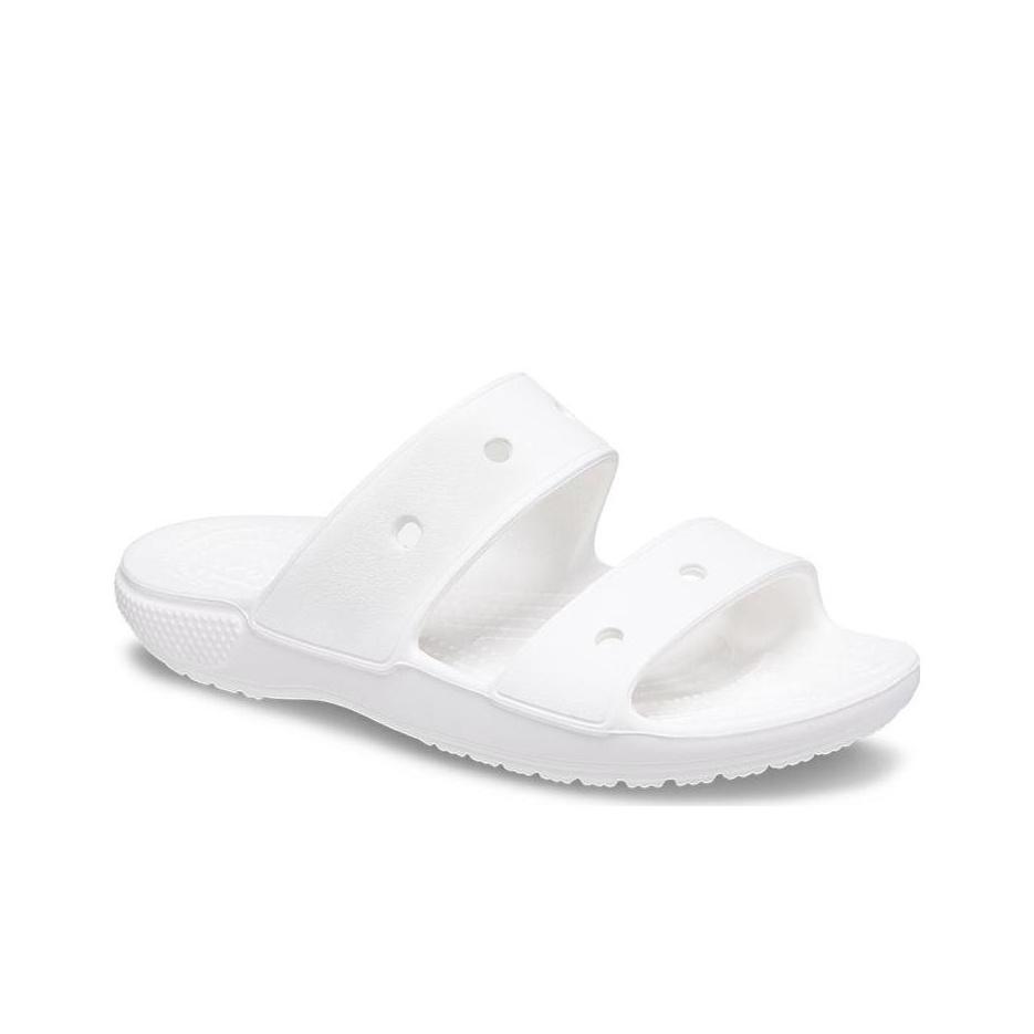 Crocs Classic Double Band Slide Sandals White Unisex Sneakers 206761-100