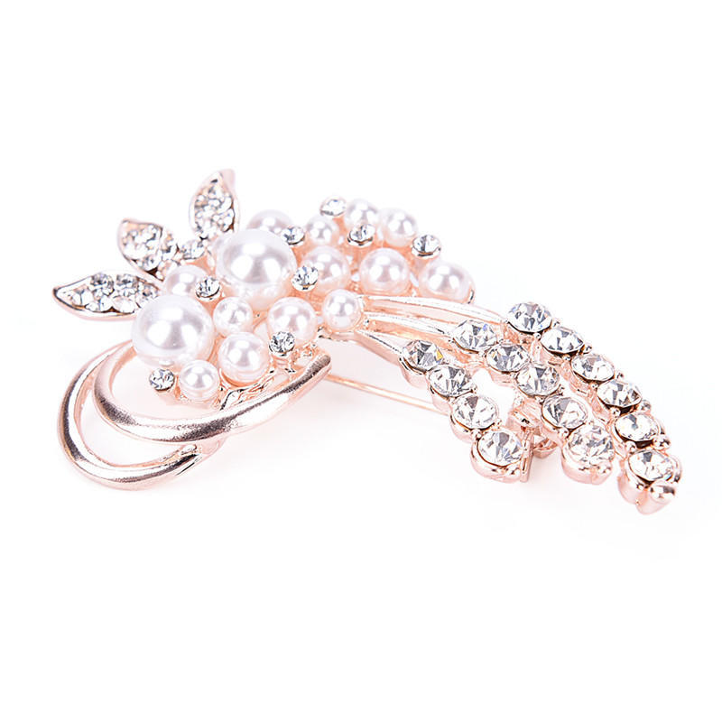 Vintage Brooch Pin  Imitation Pearl Flower Brooch Wedding Accessories