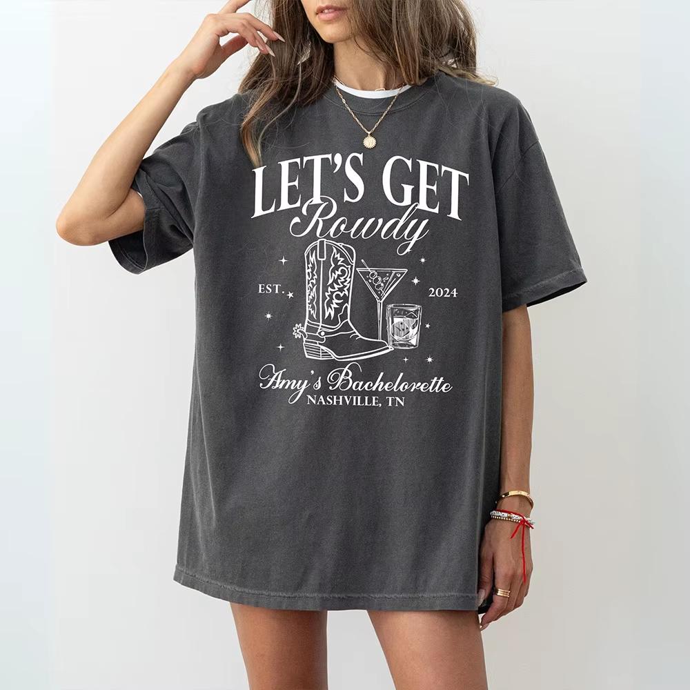 Custom Last Rodeo Bachelorette Shirt Cowgirl Bachelorette Party Shirt for Bride Funny Unisex Top  Hip Hop Streetwear Oversized Tshirt 4XL