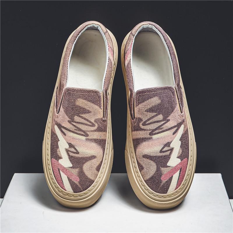 Fashion PARZIVAL Men Shoes Summer Canvas Shoes Breathable Outdoor Slip On Walking Sneakers Designer Loafers For Men Tenis De Hombres