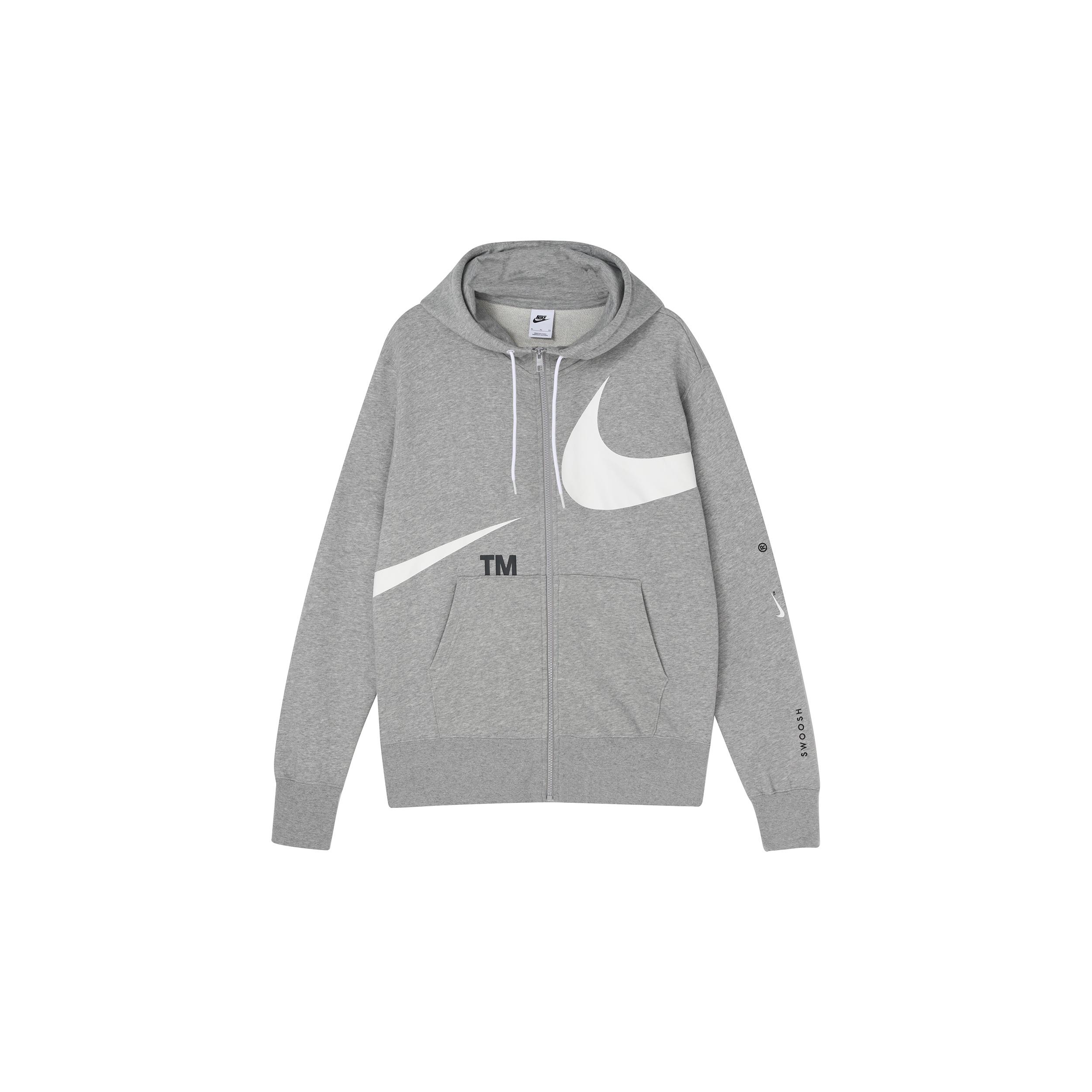 AS Men s Nike Sportswear SWOOSH FZ FT Hoodie DK GREY HEATHER DD6088-063 L