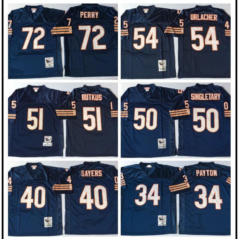 Chicago Bears Retro NFL Football Jersey Men Women Cotton Sports Fan Apparel Rugby Training Game Day
