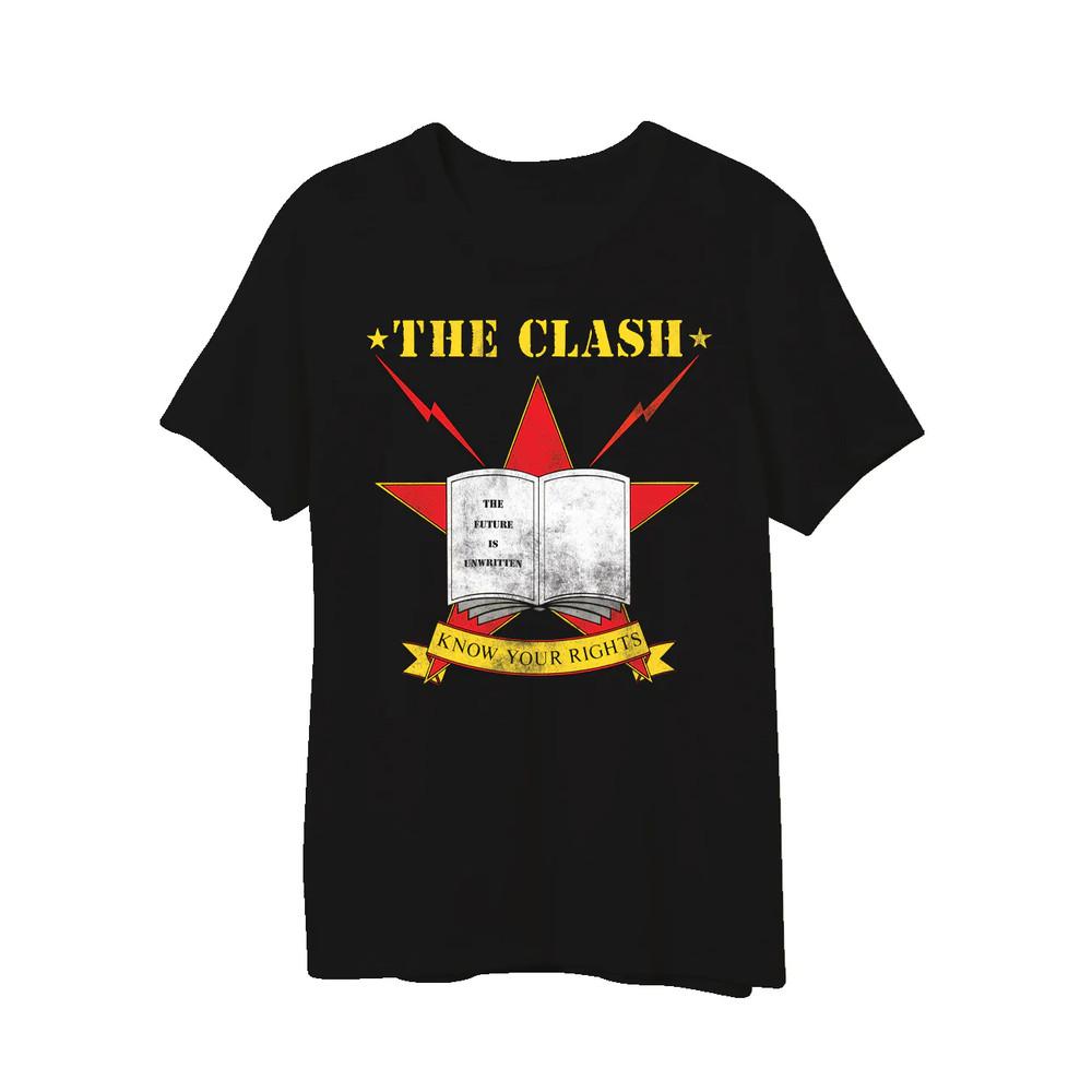 Vtg Know Your Rights The Clash Cotton Black Full Size Men Women Tee Shirt SE256 Unisex T-Shirt L