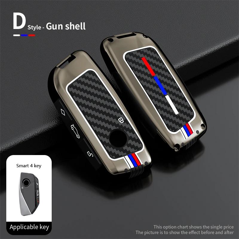 Car Zinc Alloy Key Case Cover Holder For BMW Energy Ix XM I7 X7 7 Series Smart Remote Key Protective Shell Accessories 2023