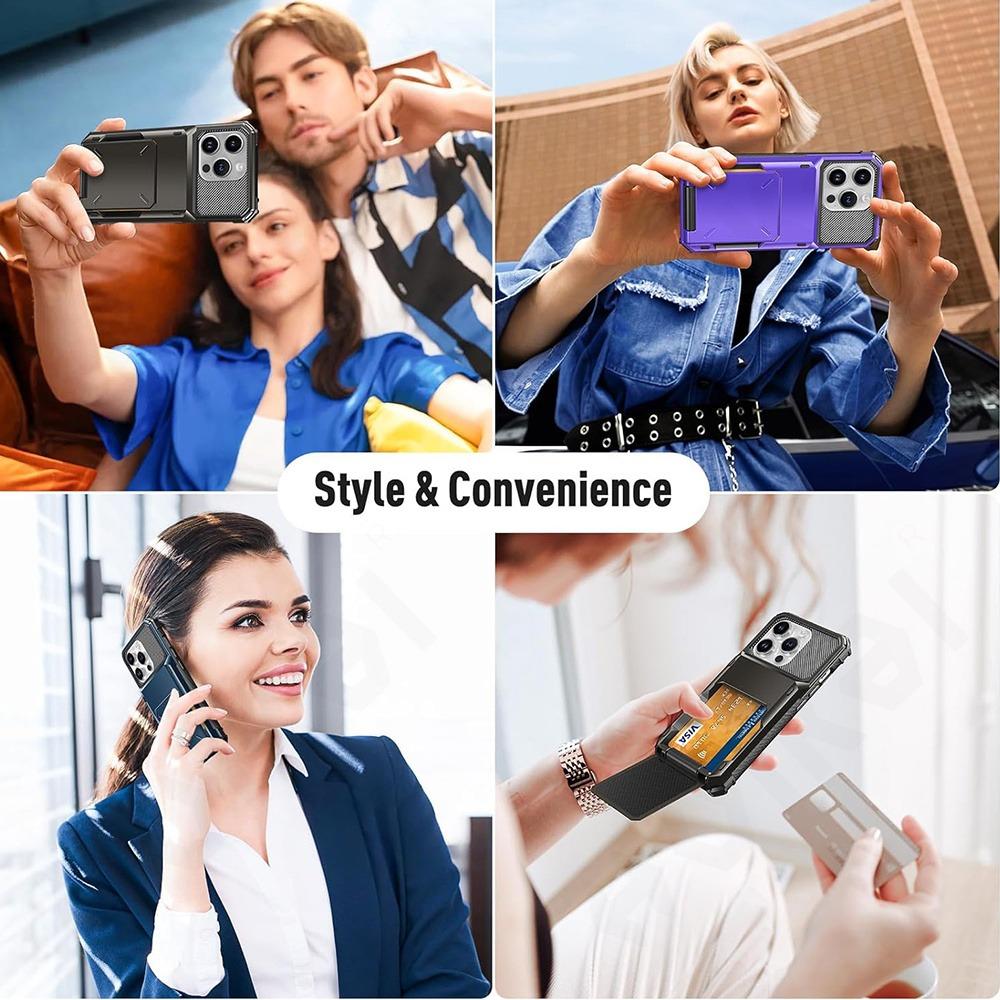 Hülle für iPhone 16 15 14 13 12 11 Pro Max X XR XS 7 8 Plus Brieftaschenhülle Kartenhalter ID Slot Scratch Bumper Robuste TPU-Hülle für Samsung S24 S23 Utlra