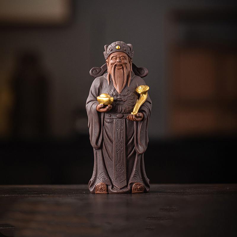 Ceramics Fulu Longevity Star sculptures and figurines Chinese mythological figures  Home Room Office Wealth Luck Feng Shui Decor
