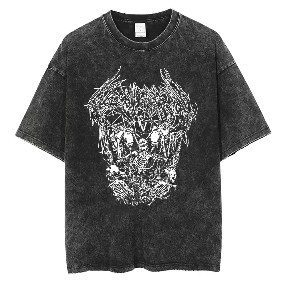 Washed Vintage Rapper Ken Carson A Great Chaos Album Tshirt Men Women Fashion Hip Hop Tshirts Male Casual Oversized T Shirts