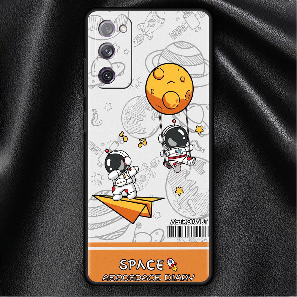 Case For Samsung Galaxy S20 FE S22 Ultra S21 Plus Luxury Soft Phone Case S10 S9 S8 S10e S7 Silicone Funda Fashion Cool Astronaut