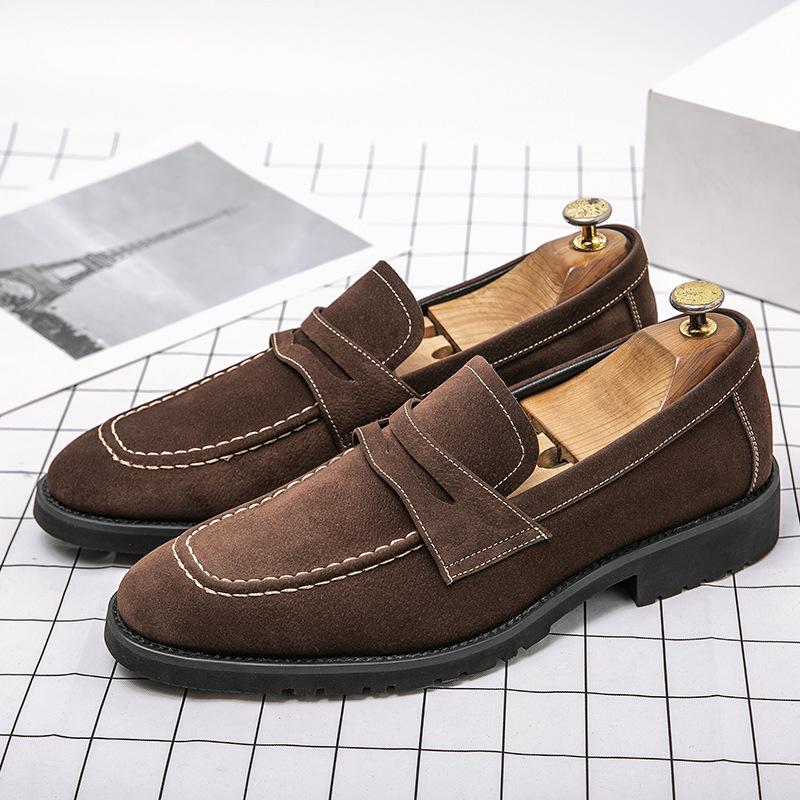 

Men s loafers large size new men s matte leather Doudou shoes one-pedal casual leather shoes 48