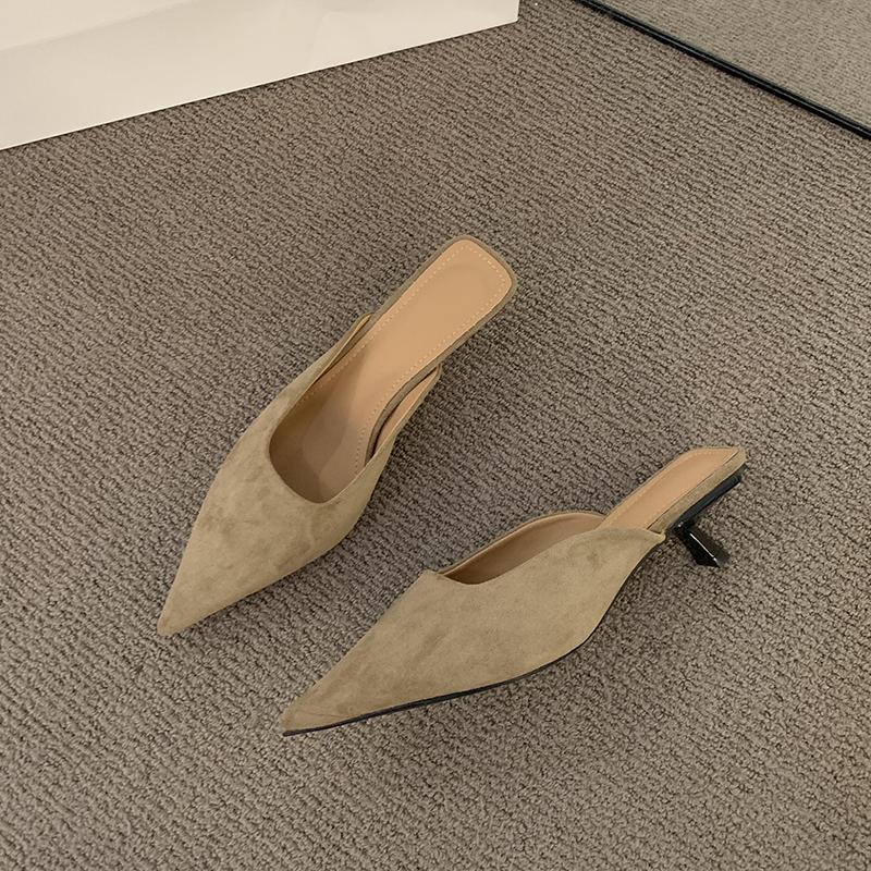 

Дизайнерские мюли-тапочки с острым носком и леопардовым принтом, модные неглубокие туфли-слипоны, повседневные на низком каблуке, женские шлепанцы 35 хаки