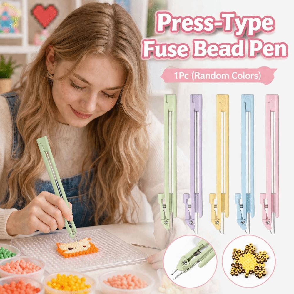 2in1 Press-Type Fuse Bead Pen Efficient Automatic Bead Dispenser Storable Bead Pen Handmade Craft