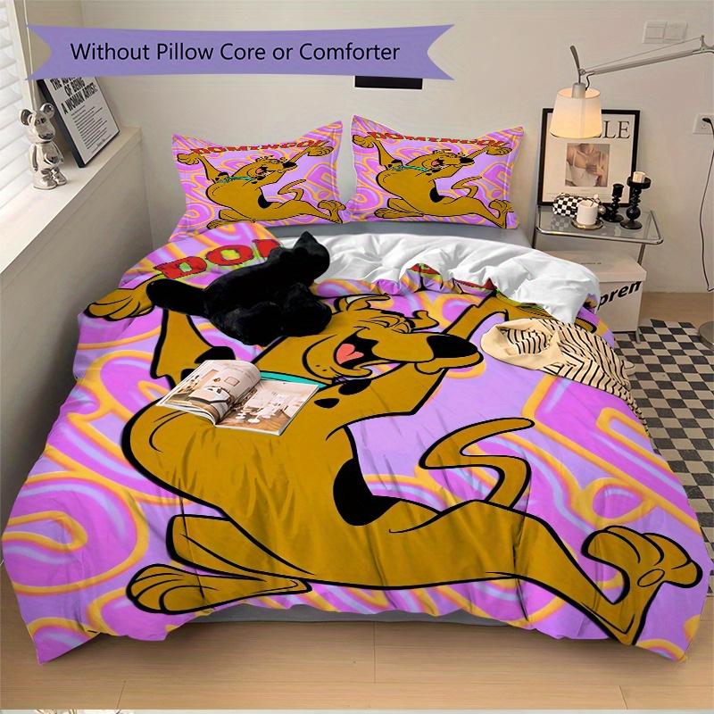 3pcs Scooby Doo Domingou Bedding Set - Includes Quilt Cover and Pillowcases, Suitable for All Seasons, Machine Washable - Ideal Gift for Fam