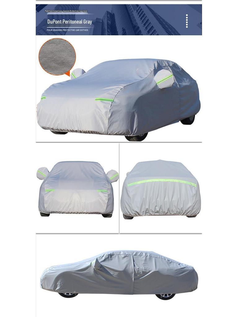 PEVA Thickened Cotton Flannel Camouflage Car Cover with Reflective Strips