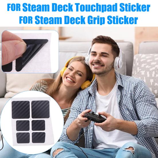 6Pcs/Set Touchpad Protective Sticker Compatible for Steam Deck Waterproof PVC Game Console Trackpad Protector Textured Skin Gaming Accessories