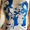 Summer European and American Spicy Girl Style Street Exposed Navel Abstract Print INS Round Neck Basic Vest
