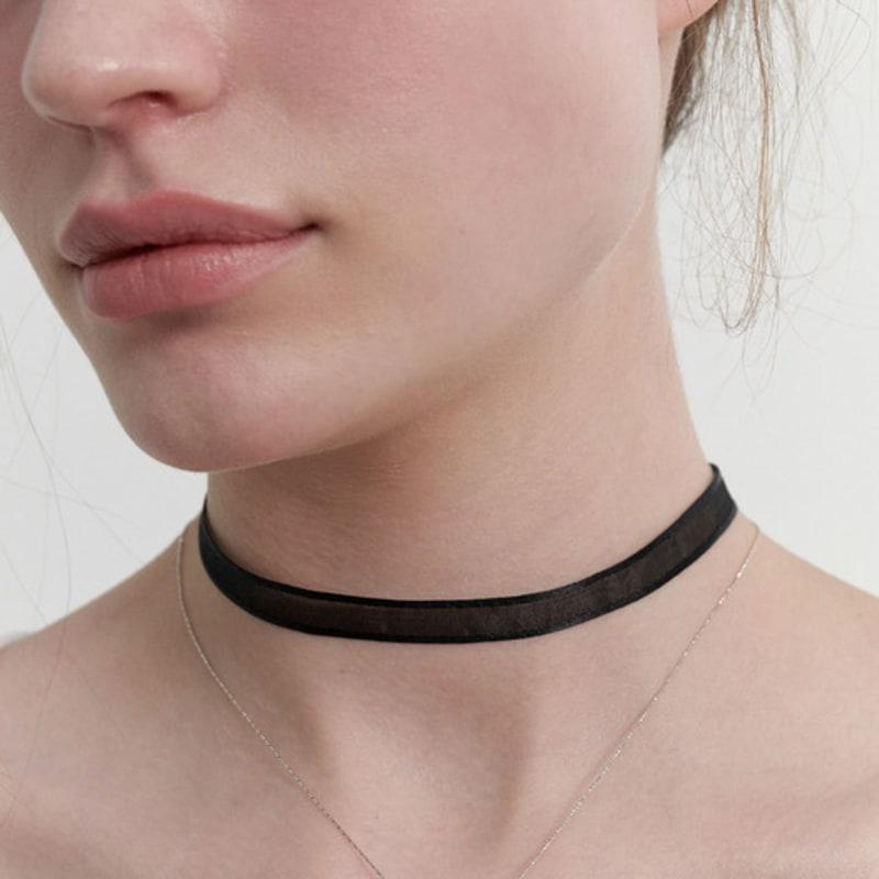 LOVE ME MONSTER Sheer Ribbon Choker (L241MNK050)