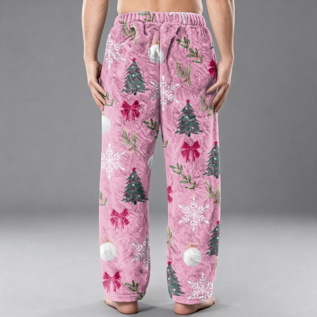 Herren Flanell Taschen Freizeithose, Bedruckte Taschen Freizeithose, Schlafhose für Zuhause