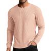 New Men's Long-sleeved Round Neck T-shirt  Autumn and Winter Waffle Bottoming Shirt Top
