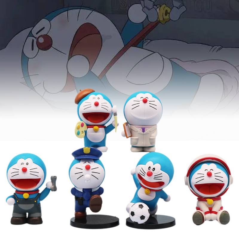 Toy Doraemon 6pcs  Police Football Players Workers Scientists Painter Astronaut