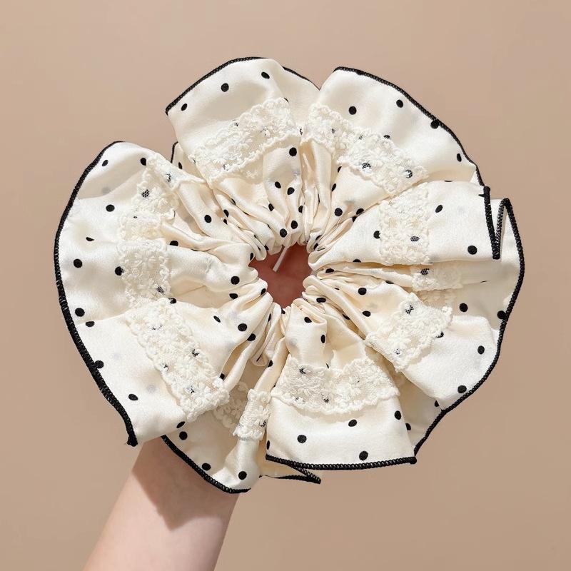 Korean Premium Lace Scrunchie: Women's High-End, Durable, Elastic Hair Accessory