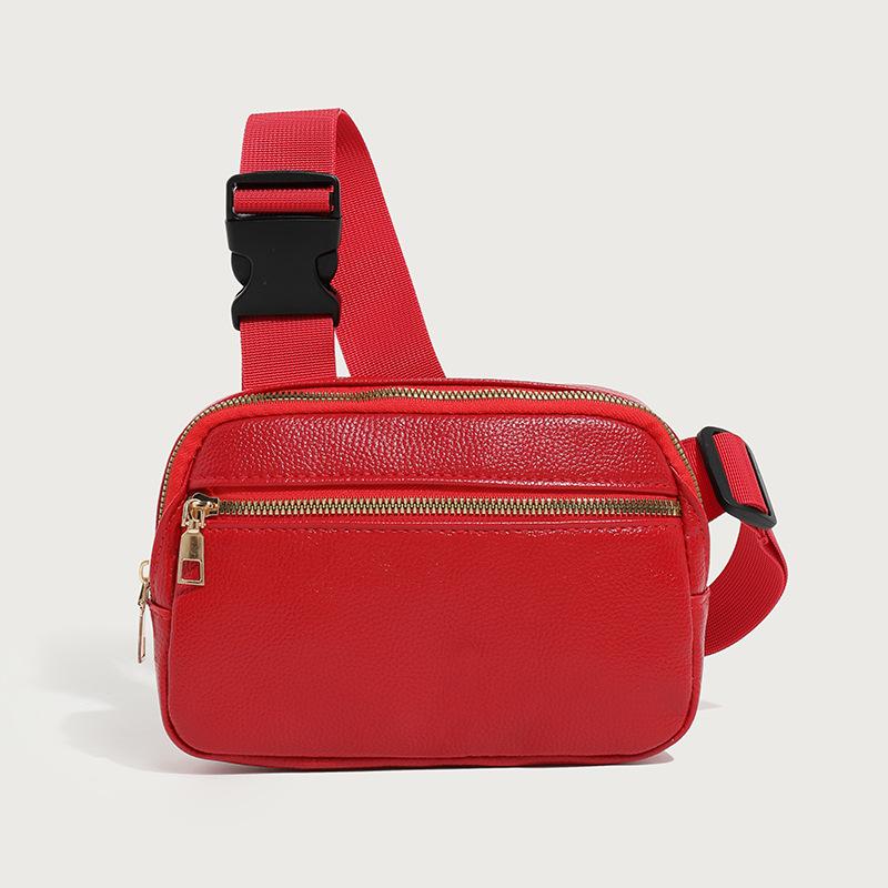 New adjustable belt trendy cool handsome fanny pack solid color versatile women's backpack diagonal span fanny pack