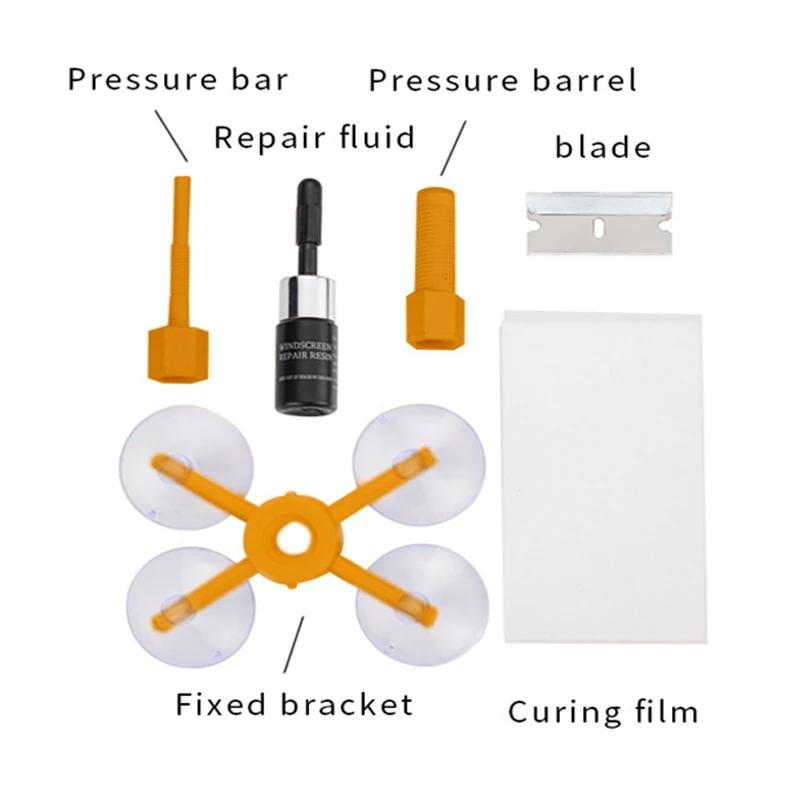 Windshield Repair Kit Tools Quick Fix Car Glass Cracked Protective Stickers Windscreen Resin Sealer DIY Window Screen Polishing