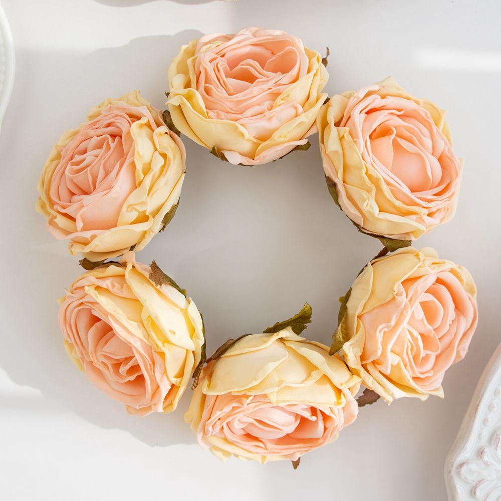 Sztuczny Kwiat Przypalane Krawędzie Róża Ślubny Bukiet Dekoracja Dom Ogród Zewnętrzny Festiwal Party Wieniec DIY Ins Prezent Scrapbook