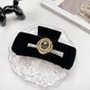 Black Velvet Bow High-End Temperament Fashionable Shark Clip For Women