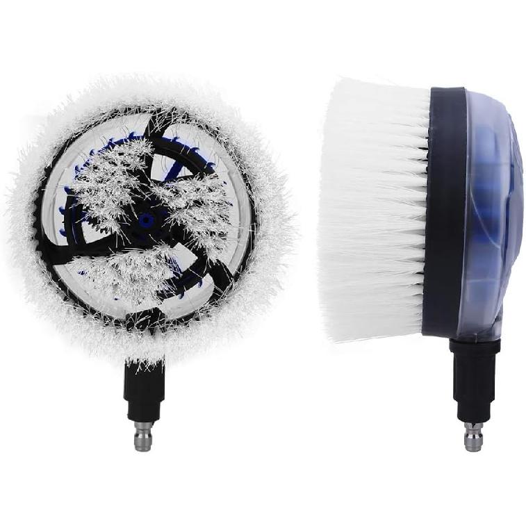 Rotary Wash Brush,Car Pressure Washer Rotating Brush,360-Degrees Fan-Shaped for High Pressure Water Gun,Fan-Shaped Rotating Umbrella Type,1/4 Quick