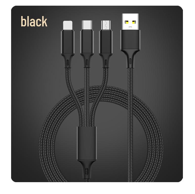 100W Transparent 3-in-1 Fast Charging Cable 6A for Android & Huawei - Braided Design
