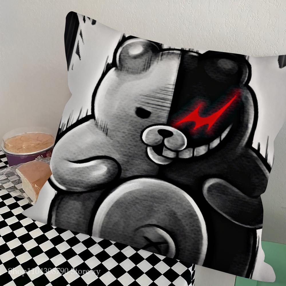 

Игра Danganronpa Монокума Наволочка Квадратная Подушка Спальня Диван Досуг Комфортная Подушка Автомобиль Гостиная Домашнее Украшение 16x16Inch