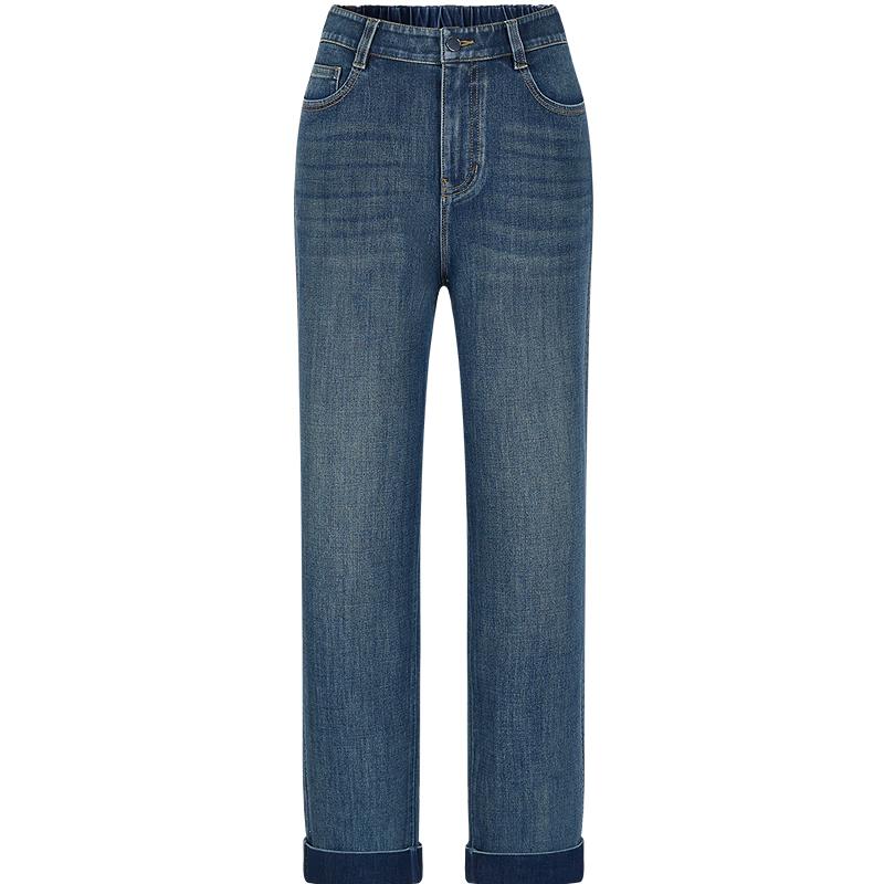 Женские джинсы JUZUI 2025 Летняя мода Сигаретка с горячей стразой Деним XL