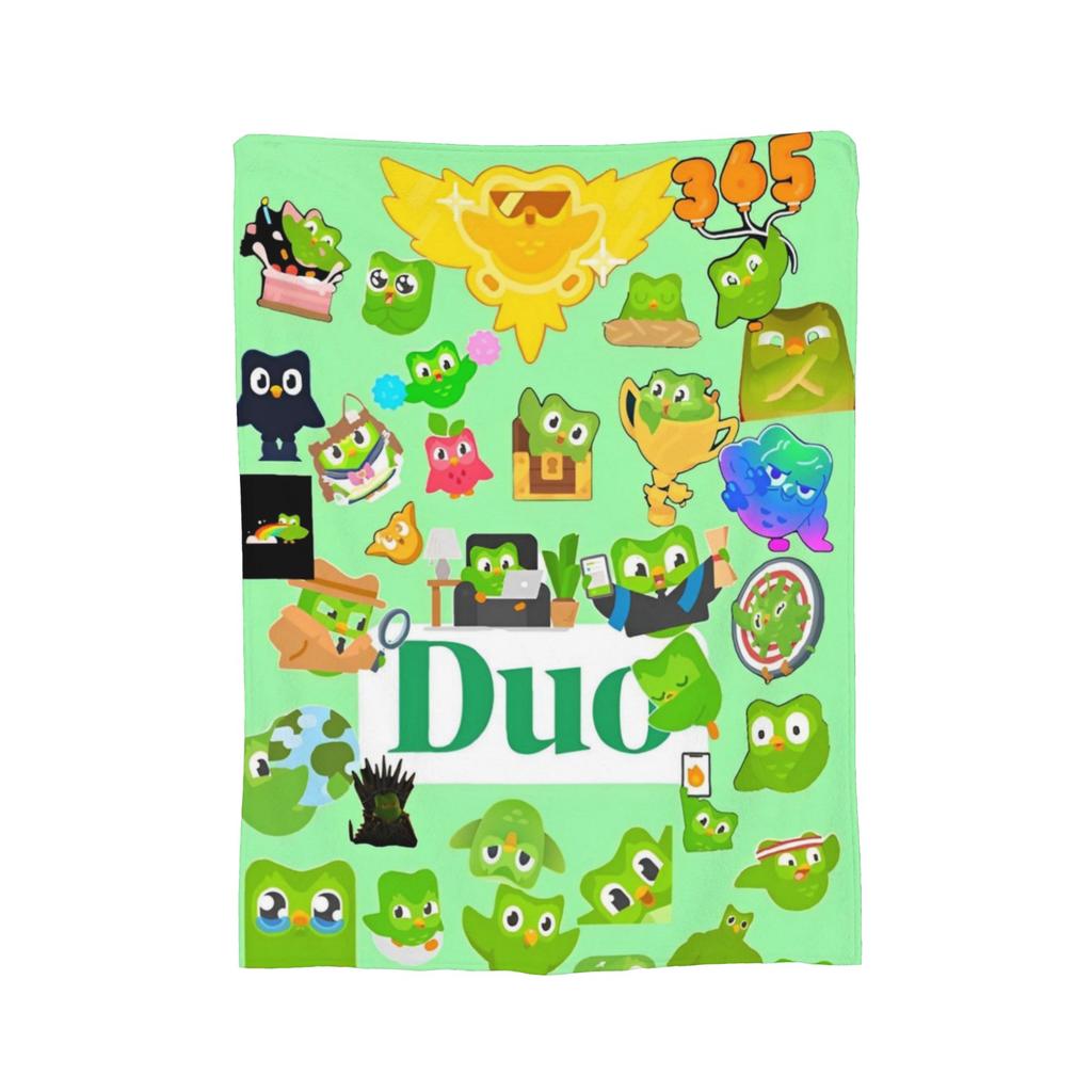 Cute Duolingos Owl Blankets Flannel Duo Warm Throw Blanket for Home Couch Bed Rug