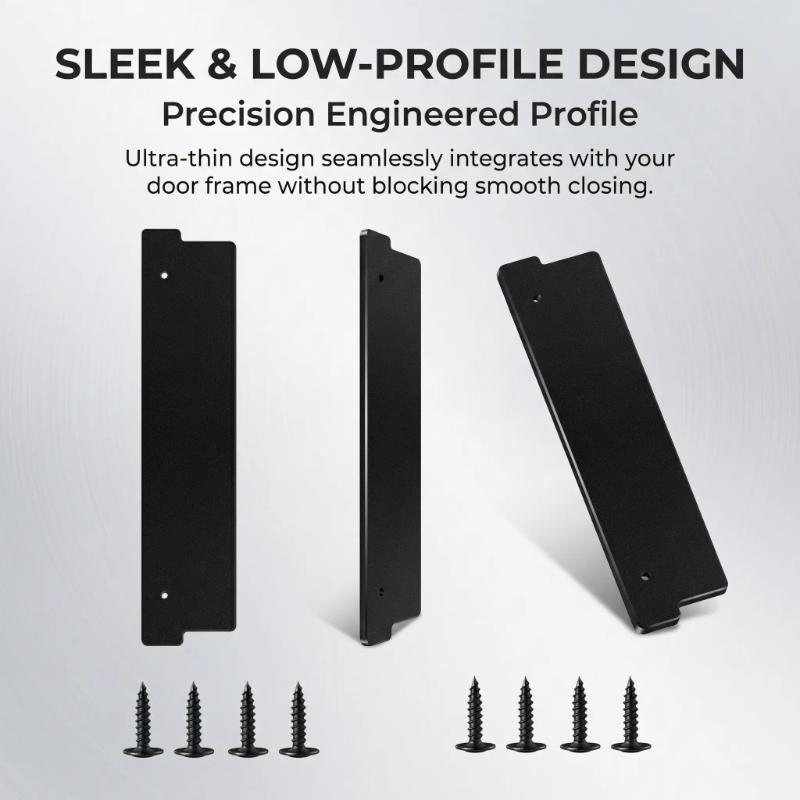 Restroom Partition Privacy Cover Black 17.3 x 3.7 in Plastic Filler with Mounting Holes and Screws, 4 Pack for Stall Openings and Divider Fitting