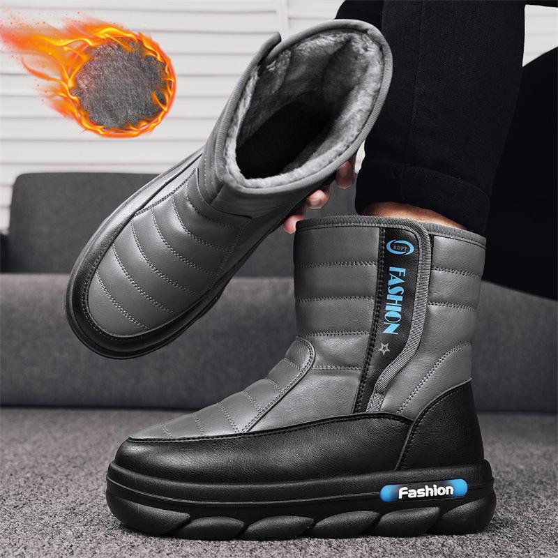 Pánské sněhule Vodotěsné Zimní Teplé Kotníkové Boty pro Muže Protiskluzové S Podšívkou z Kožešiny Krátké Kotníkové Boty Lehké Venkovní Atletické Turistické Vycházkové Boty