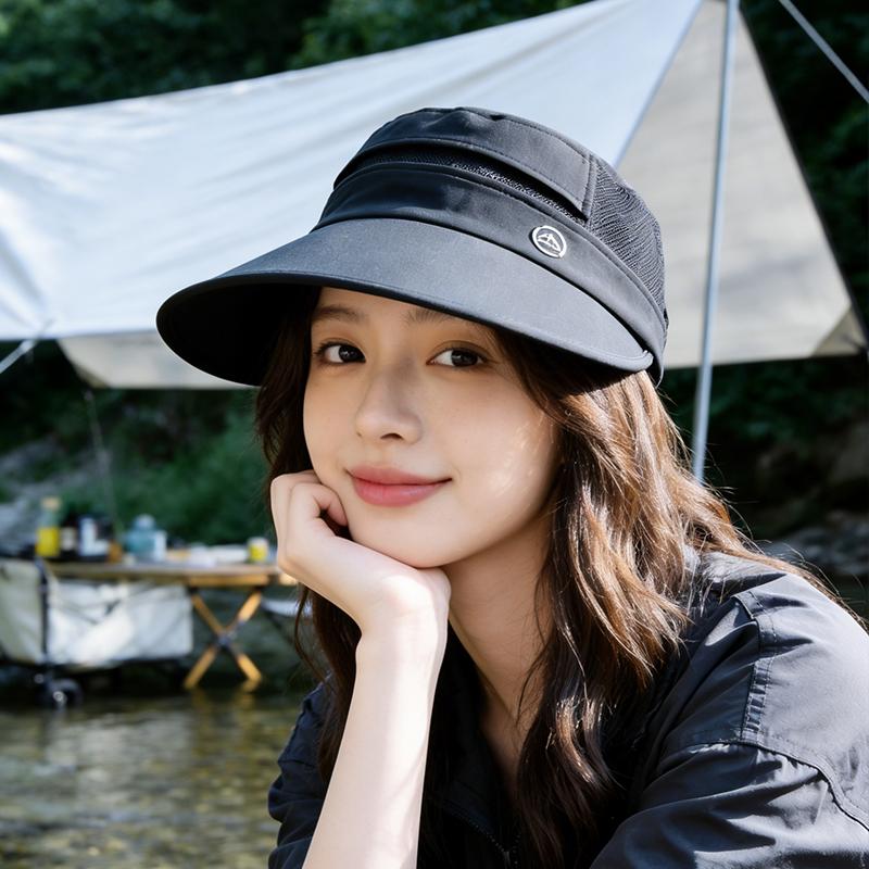 New summer outdoor sun hat for women, ice silk cool feeling, large eave sun hat, fashionable and versatile sun hat