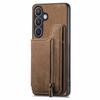 D15 For Samsung Galaxy S24 Wallet Case Retro PU+TPU Anti-scratch Kickstand Phone Shell