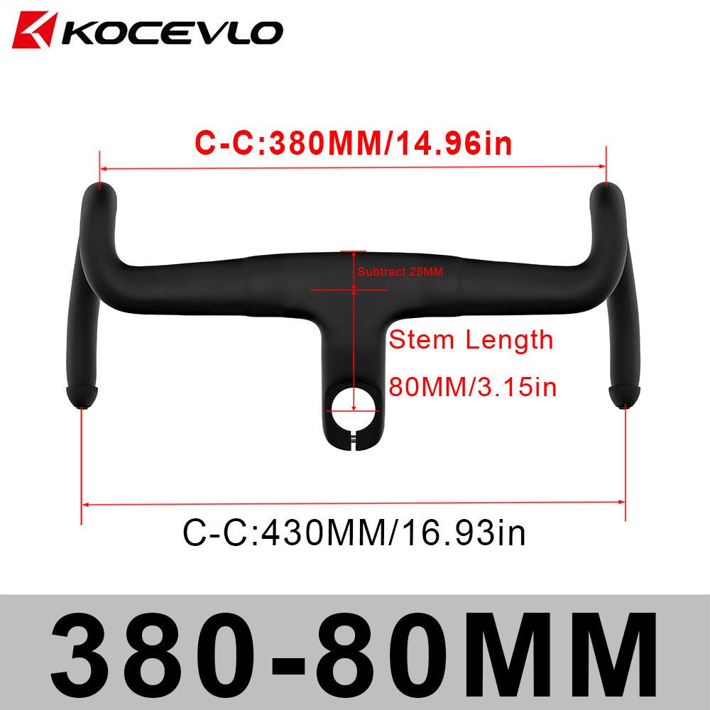 KOCEVLO K05 Full Carbon Gravel One-Piece Integrated Drop Bar with Internal Routing and Spacers