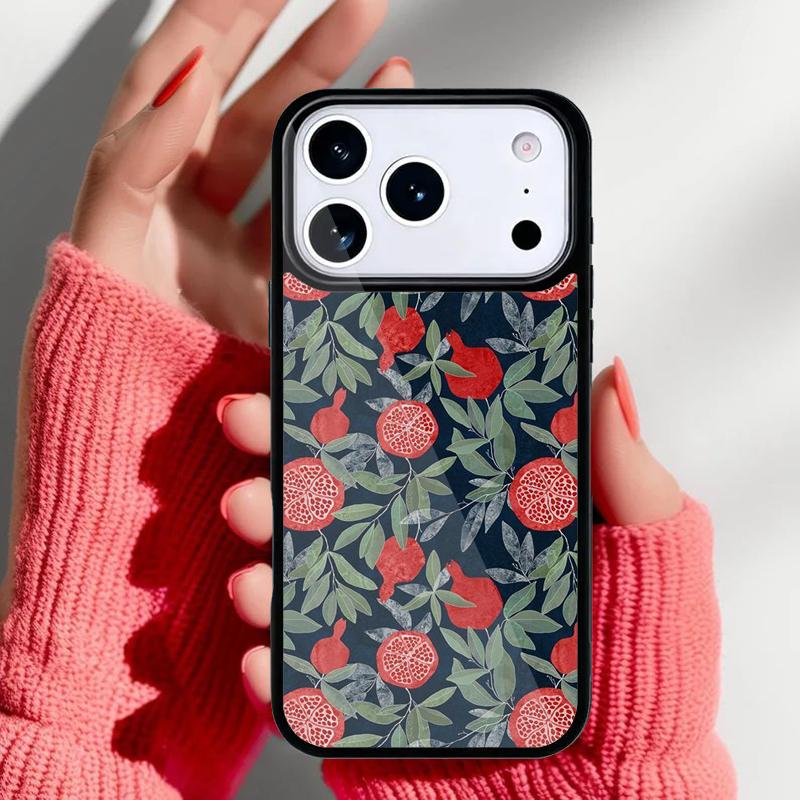 Pomegranate Pattern Phone Case for iPhone 17 Air 16e 15 14 13 Pro Max Back Cover for 12 11 Pro Coque