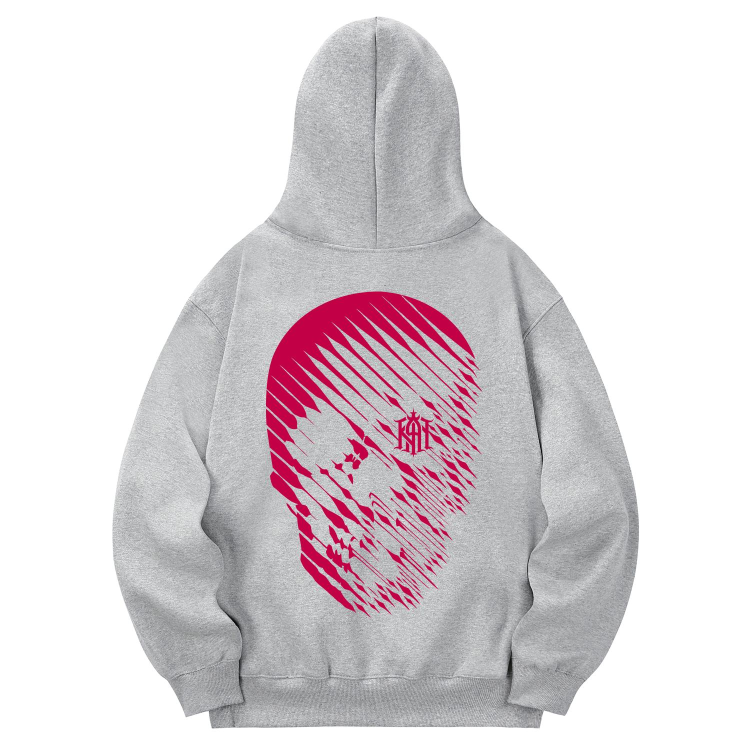 Khan 6312 Khg0145 Худи с подкладкой из флиса Skullrain - Серый L